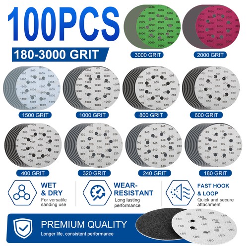 100x sanding disc wet - 5", dry